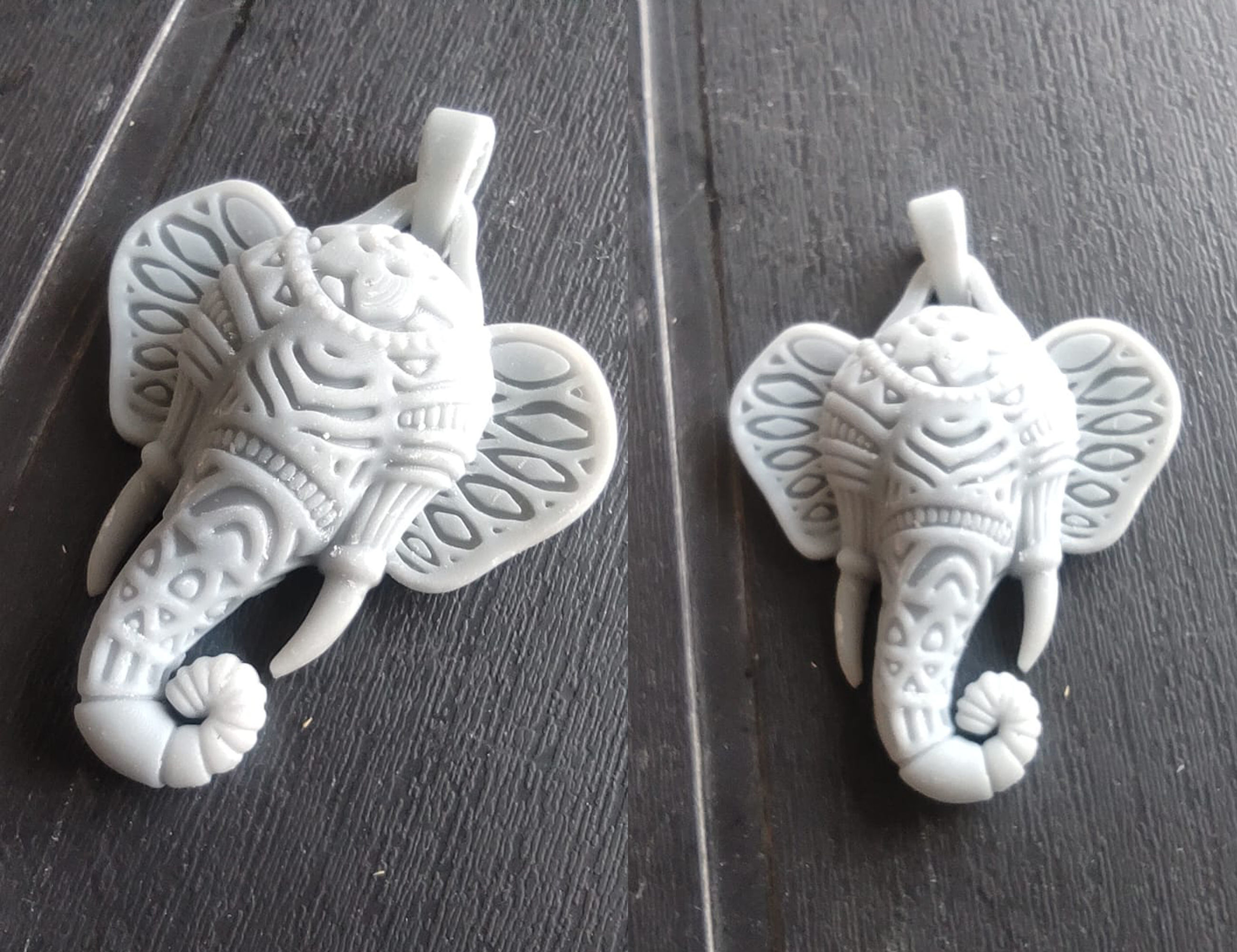 Elephant necklace pendant 3D print model_1