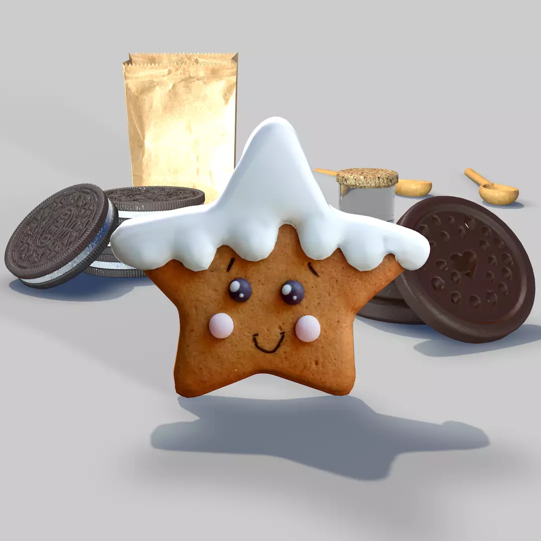Cookie Star Bis 3D model