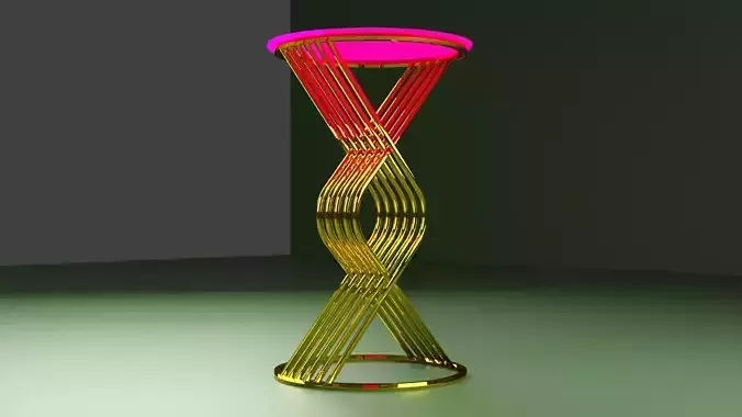 Wire harness round metal gold glass pink