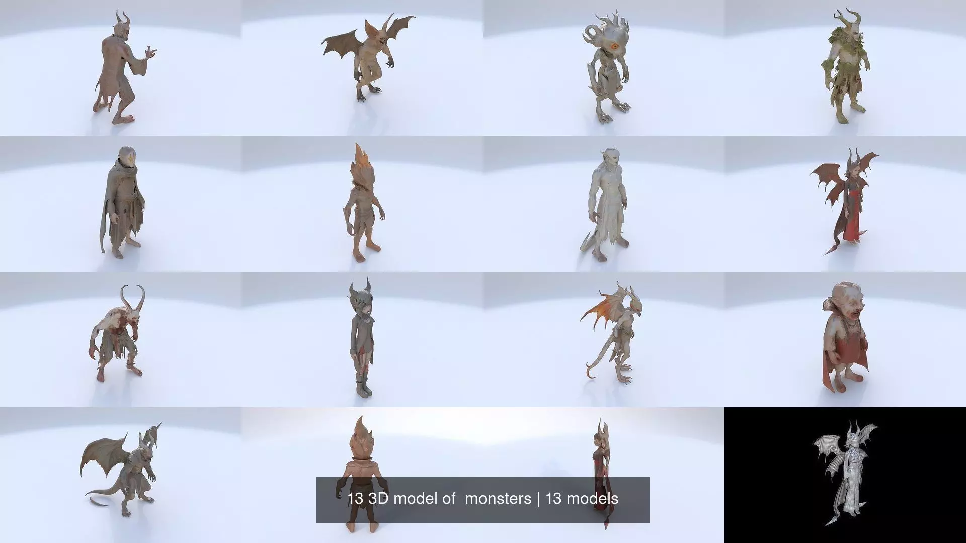 13 3D model of  vampire monsters 3D Model Collection_0