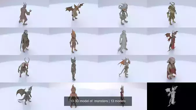 13 3D model of  vampire monsters