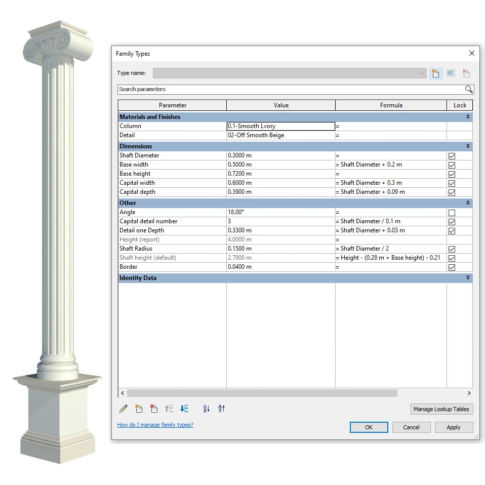 Parametric Classic Columns Family for Revit Pack Three 3D model_4