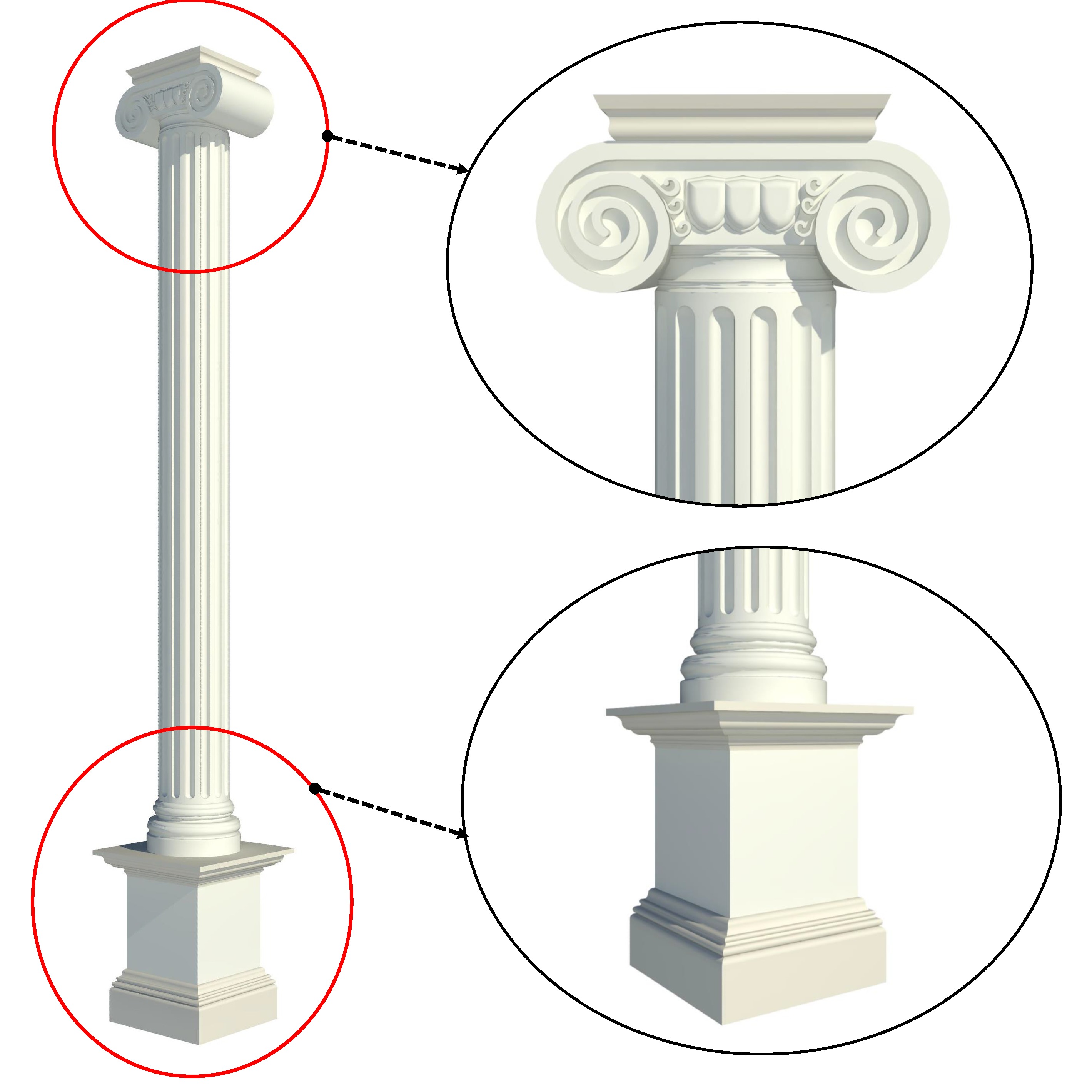 Parametric Classic Columns Family for Revit Pack Three 3D model_8