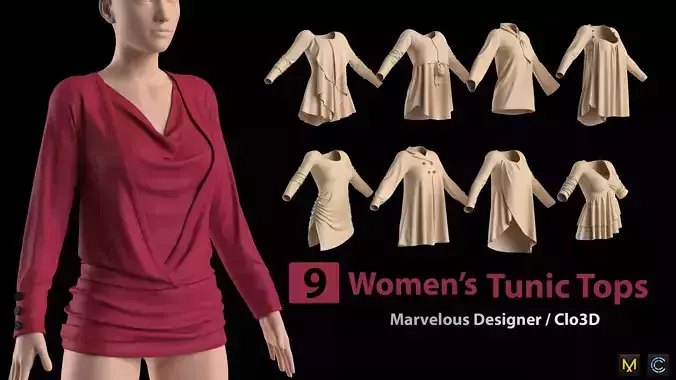 9 womens Tunic Tops