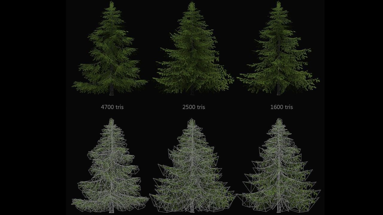 Sugar Pine Coniferous Tree Christmas Fir Eastern Hemlock Low-poly 3D model_6