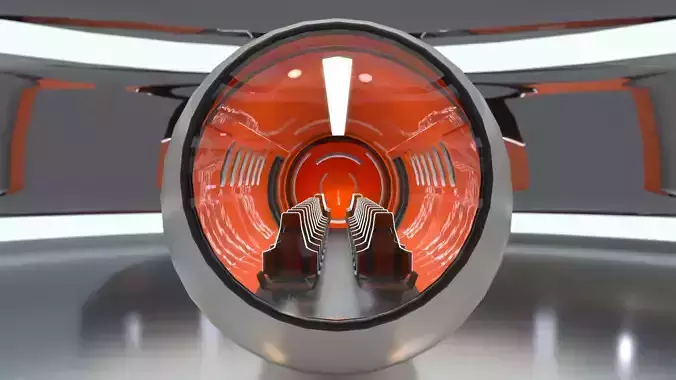 Futuristic Hyperloop Transportation Capsule Free 3D model