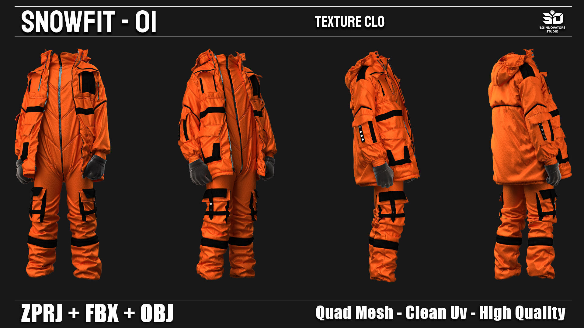 Snowfit - 01  High-Quality Winter Outfit 3D Model 3D model_2