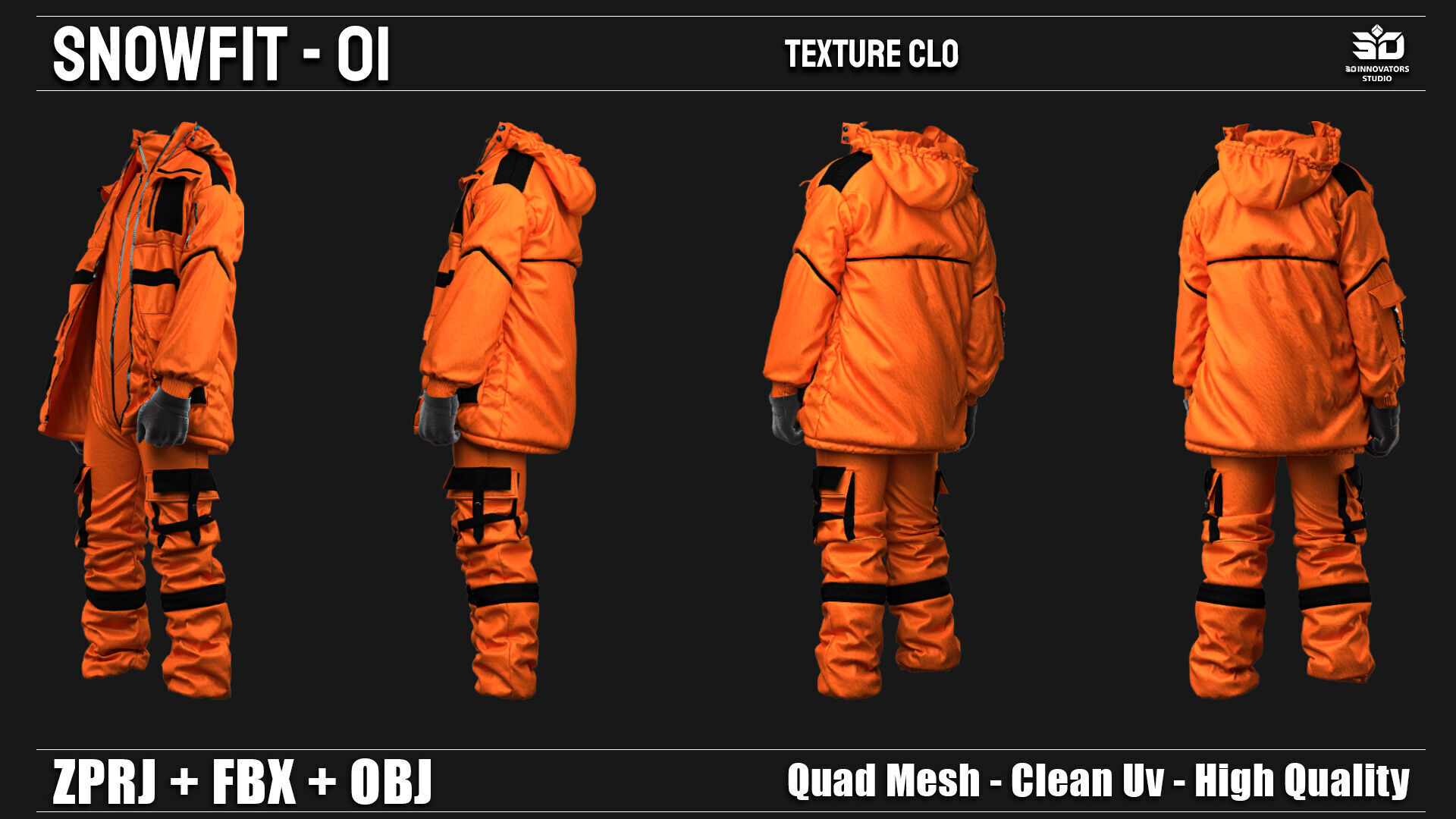 Snowfit - 01  High-Quality Winter Outfit 3D Model 3D model_3