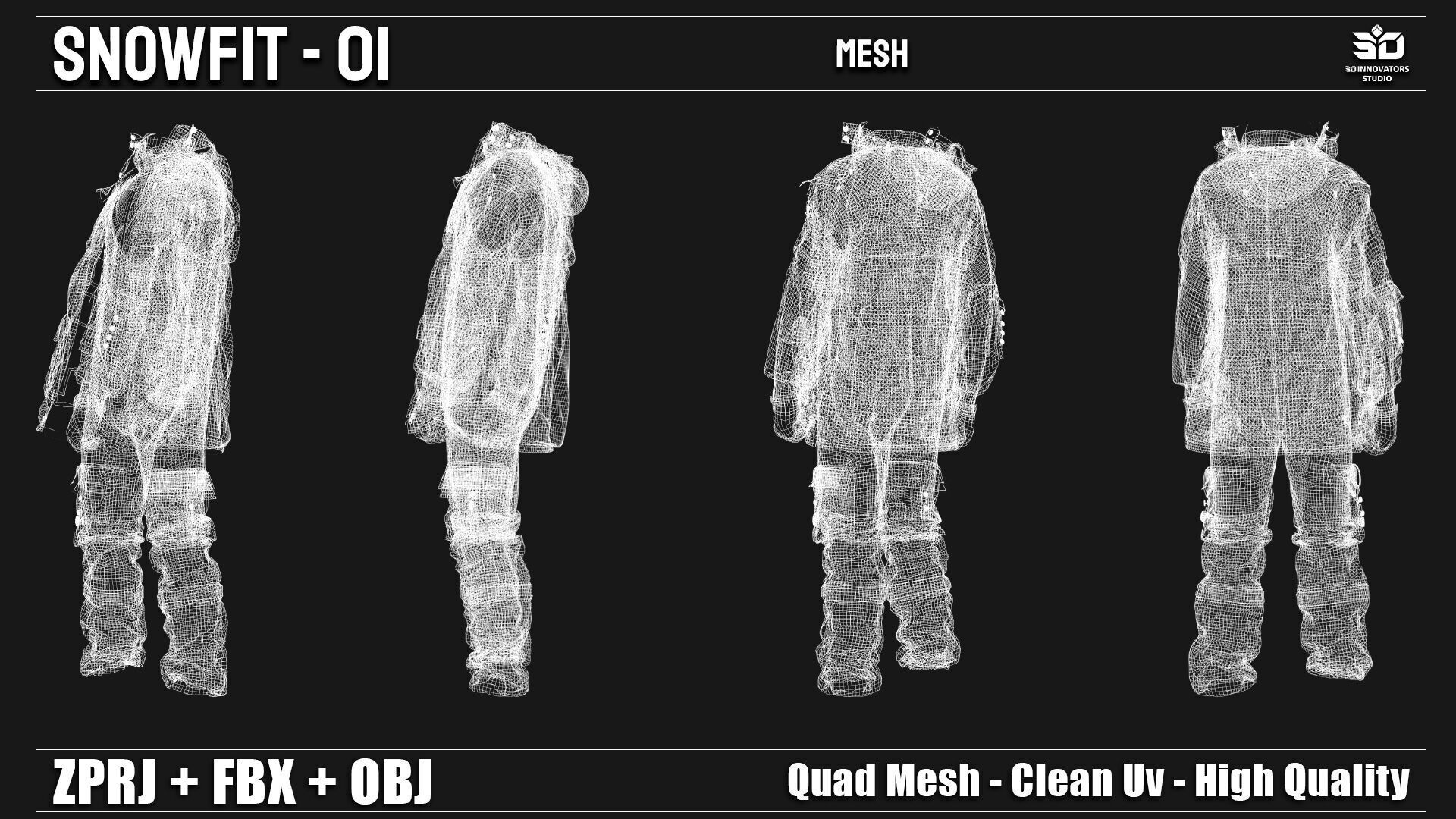 Snowfit - 01  High-Quality Winter Outfit 3D Model 3D model_7