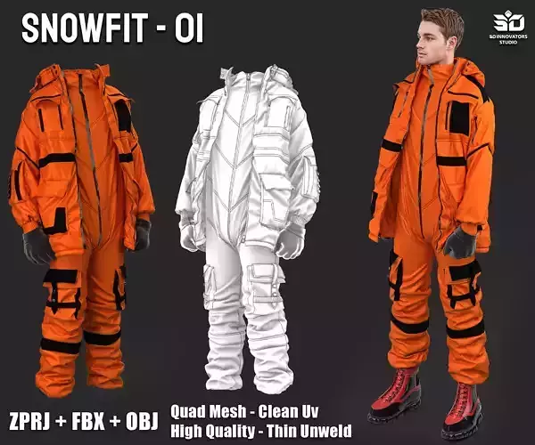 Snowfit - 01  High-Quality Winter Outfit 3D Model 3D model