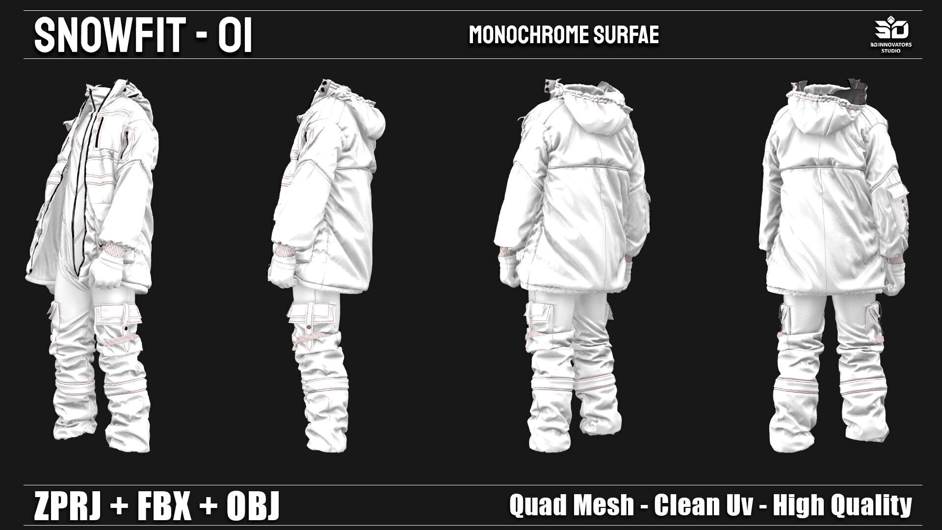 Snowfit - 01  High-Quality Winter Outfit 3D Model 3D model_5