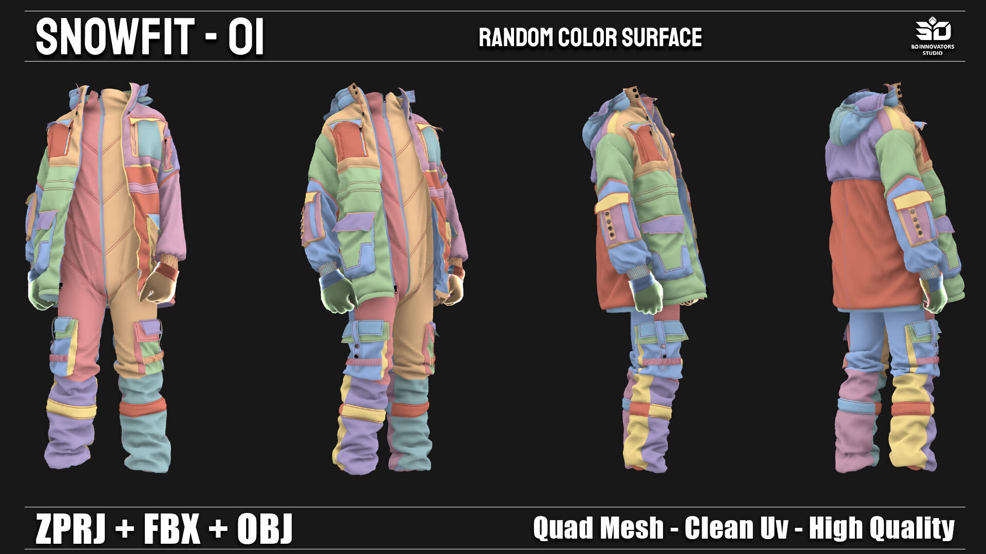 Snowfit - 01  High-Quality Winter Outfit 3D Model 3D model_8