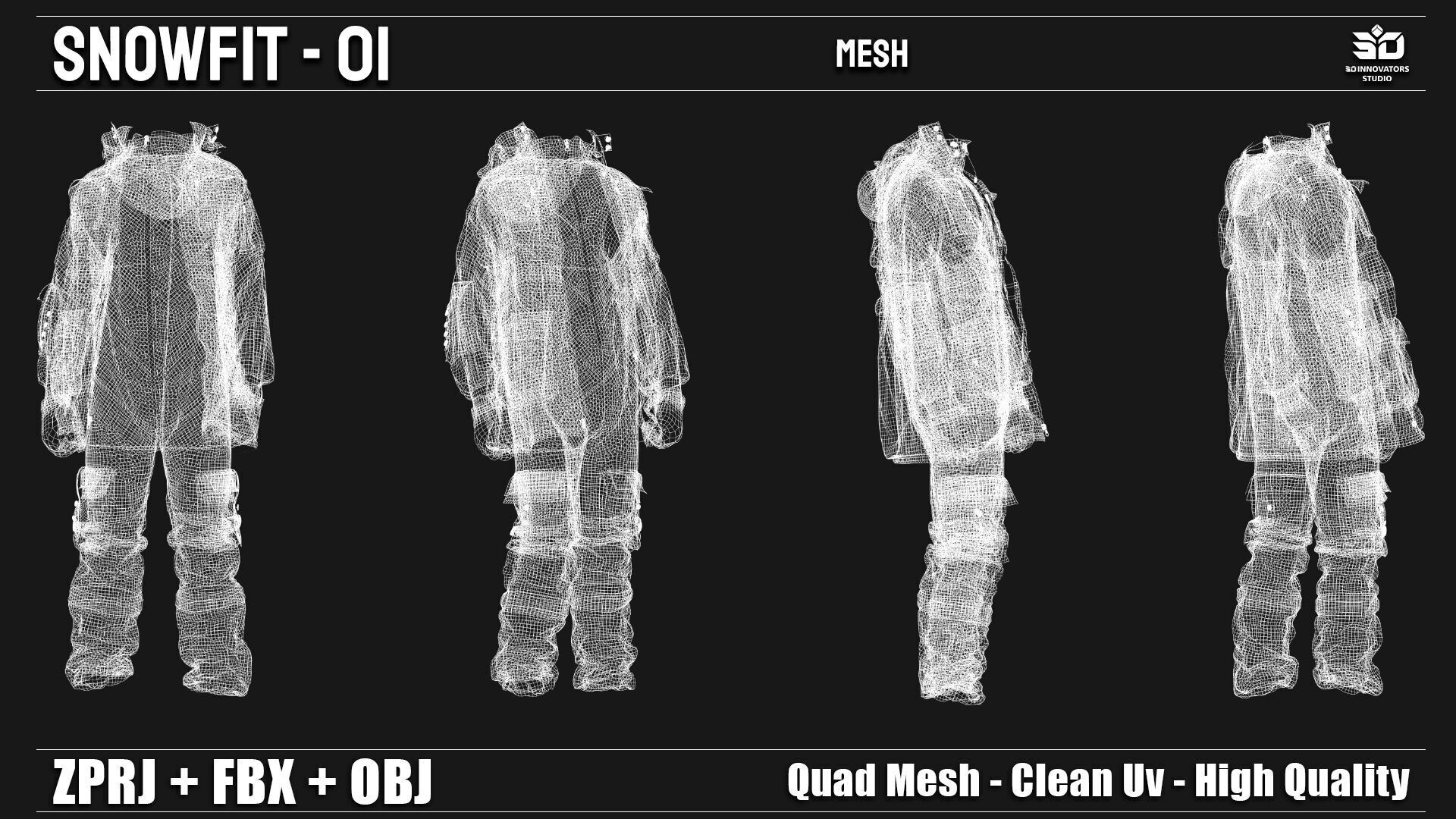 Snowfit - 01  High-Quality Winter Outfit 3D Model 3D model_6