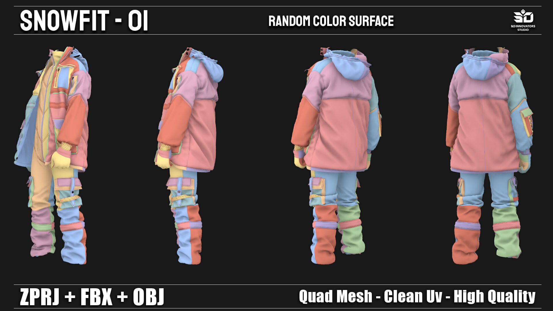 Snowfit - 01  High-Quality Winter Outfit 3D Model 3D model_9