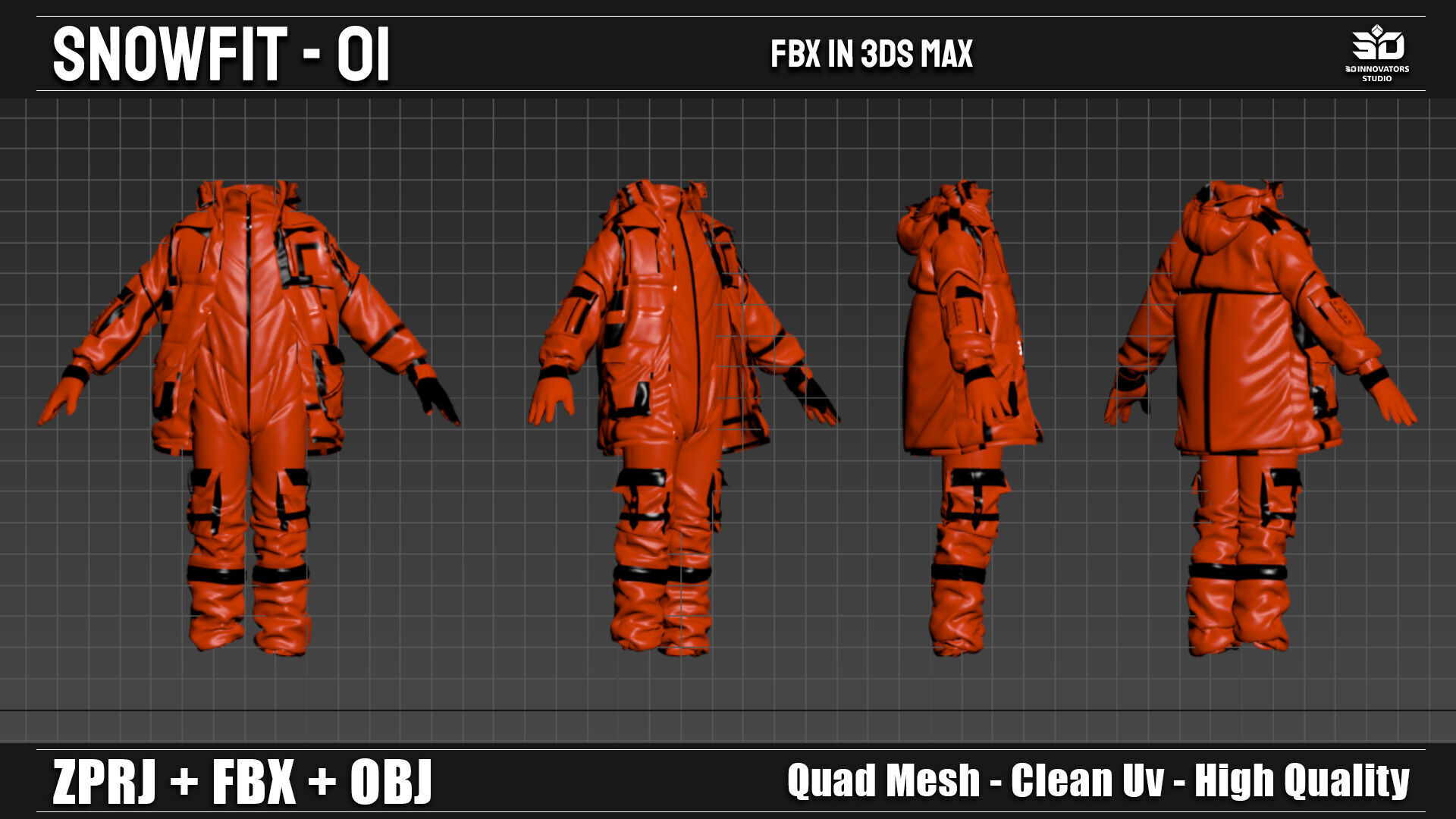 Snowfit - 01  High-Quality Winter Outfit 3D Model 3D model_10