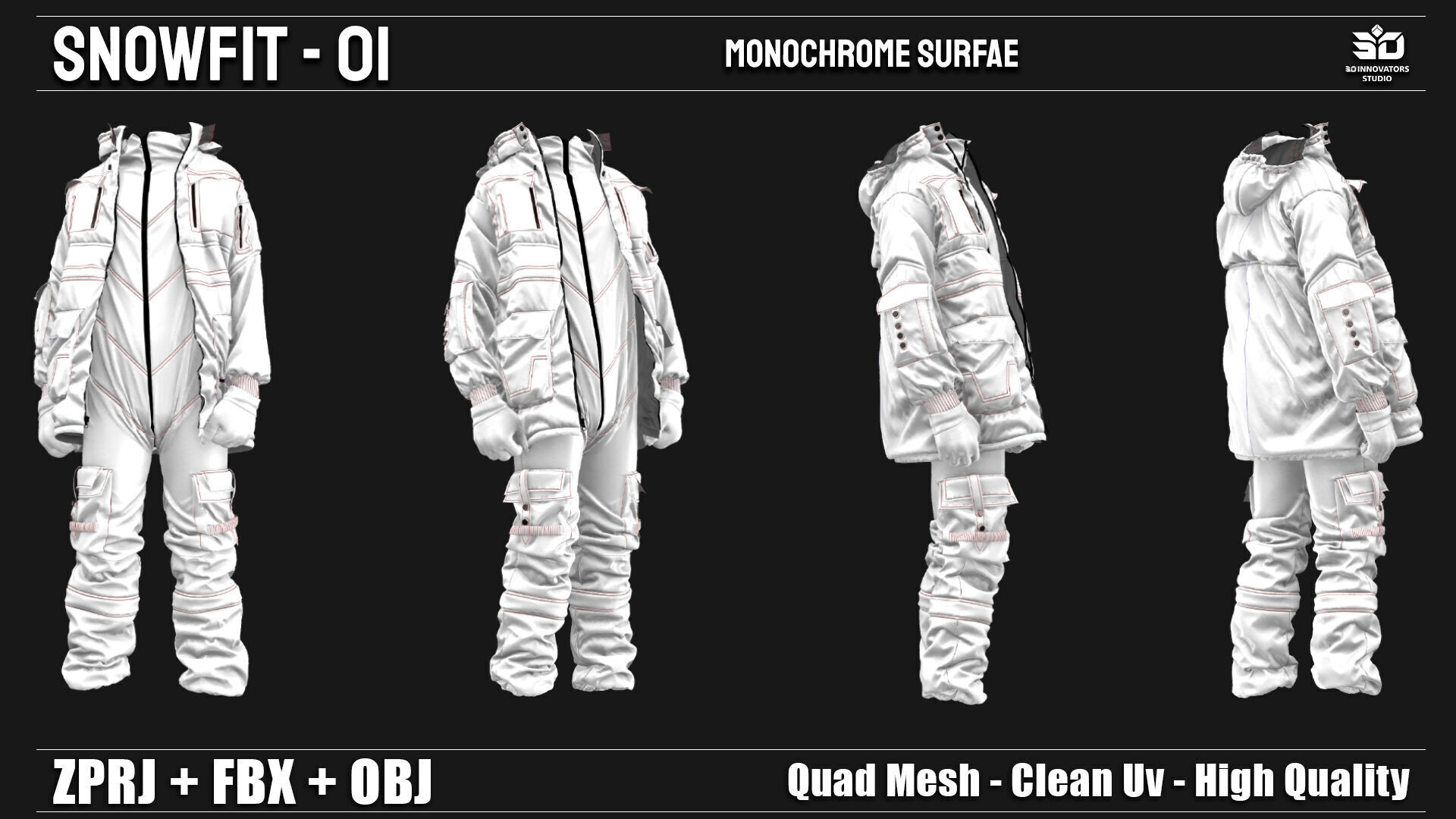 Snowfit - 01  High-Quality Winter Outfit 3D Model 3D model_4