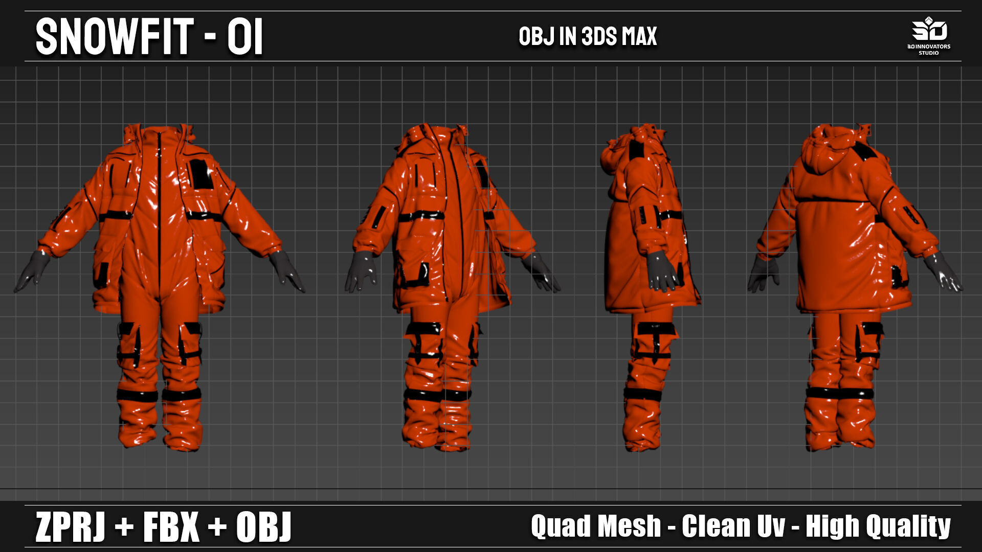 Snowfit - 01  High-Quality Winter Outfit 3D Model 3D model_11