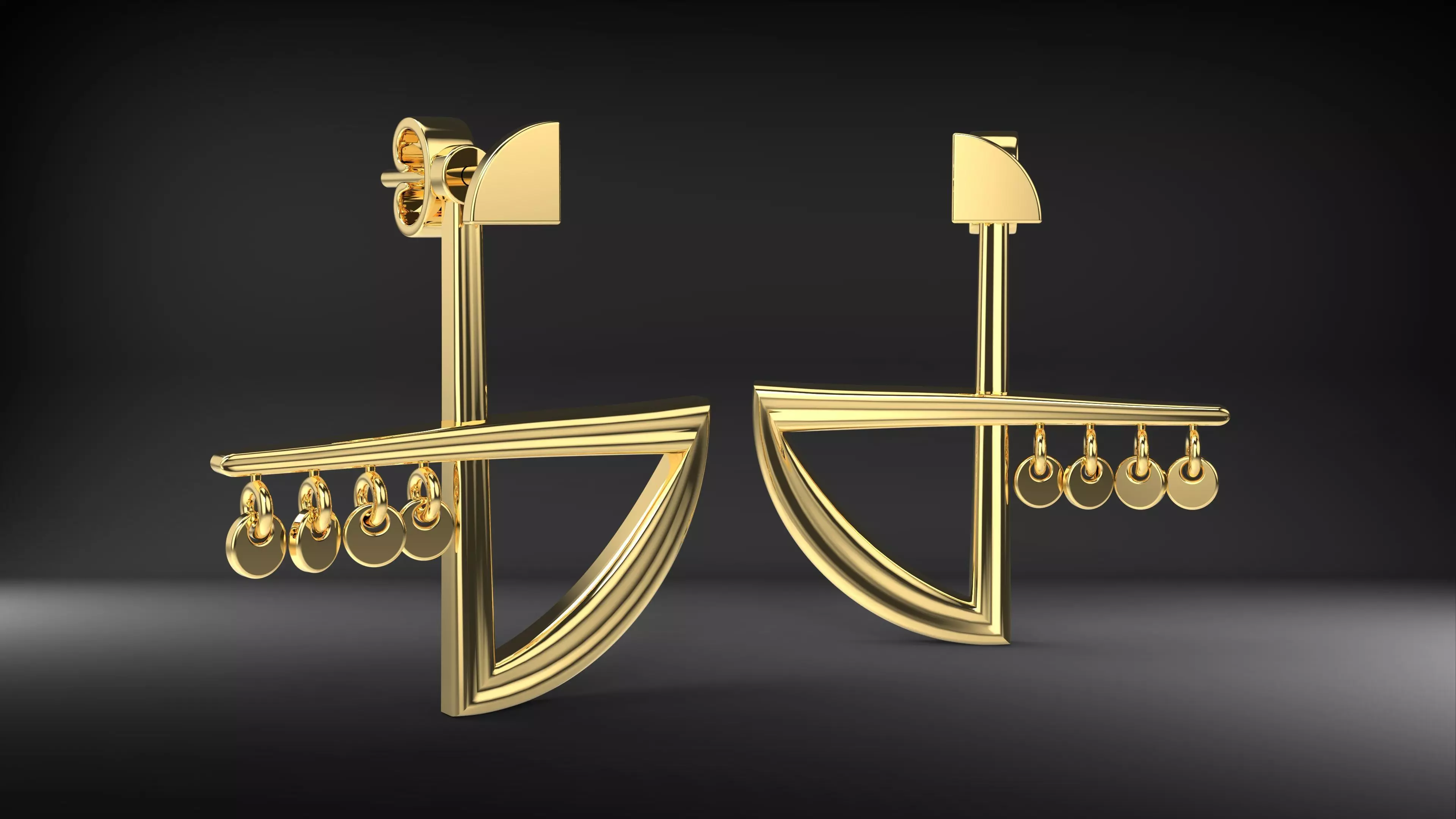 jacket earring -a100-1 Free 3D print model