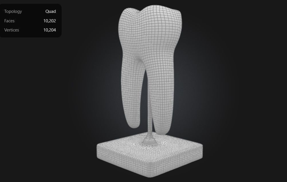 3D Model of Lower Twin Root Molar 3D print model_2