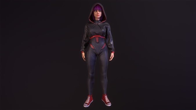 Sci Fi Girl Low-poly 3D model