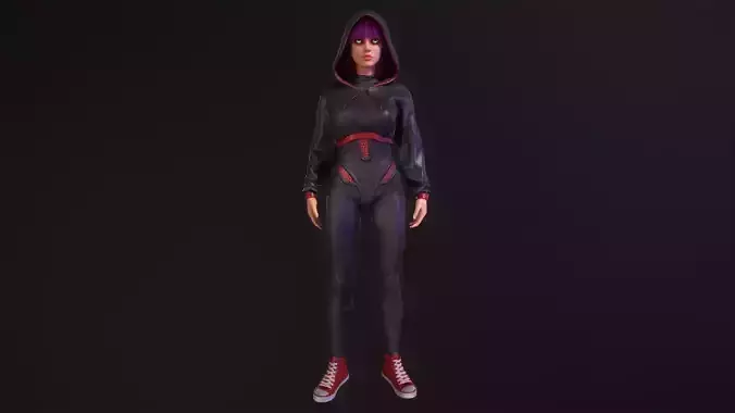 Sci Fi Girl Low-poly 3D model