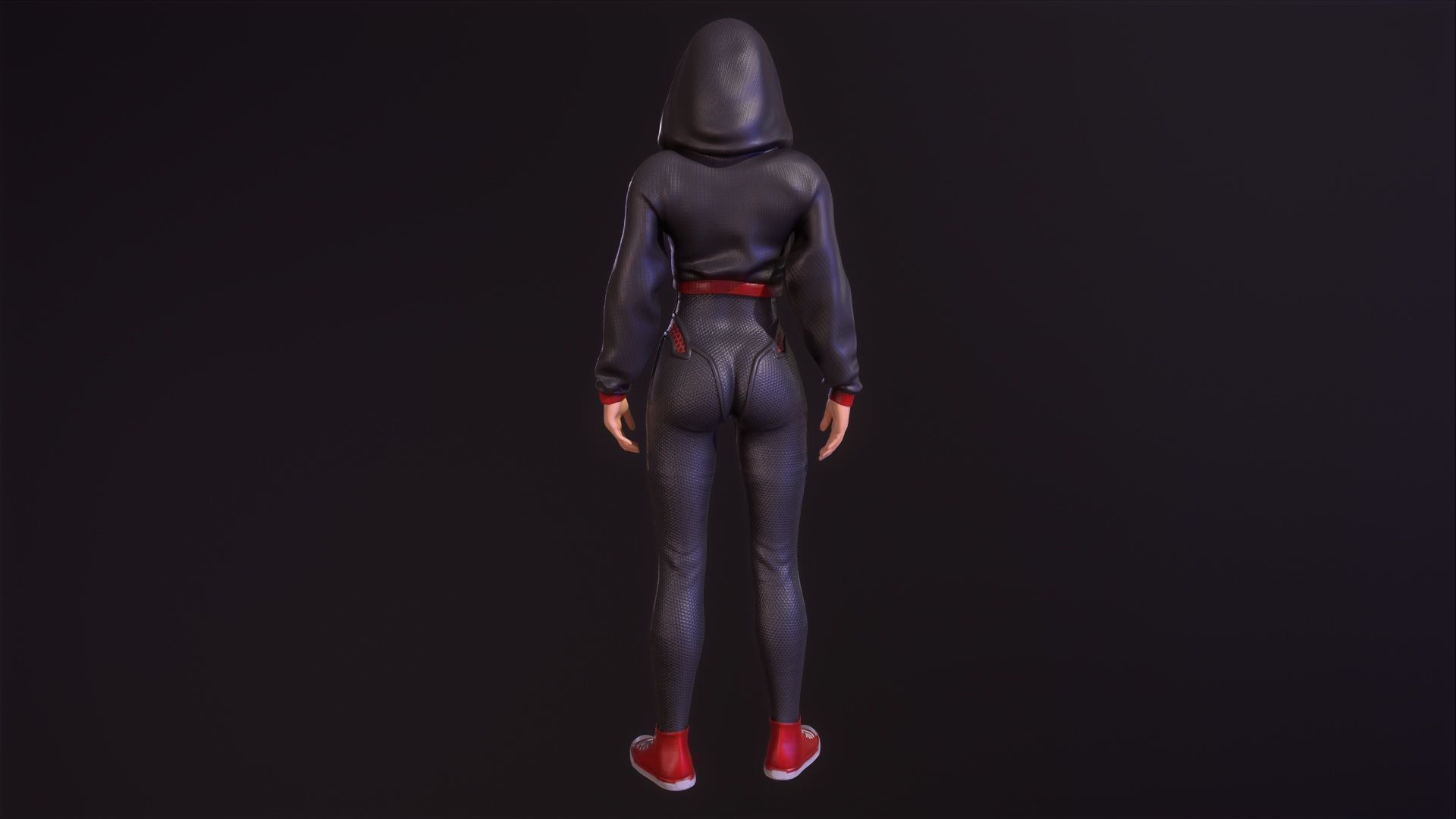 Sci Fi Girl Low-poly 3D model_2