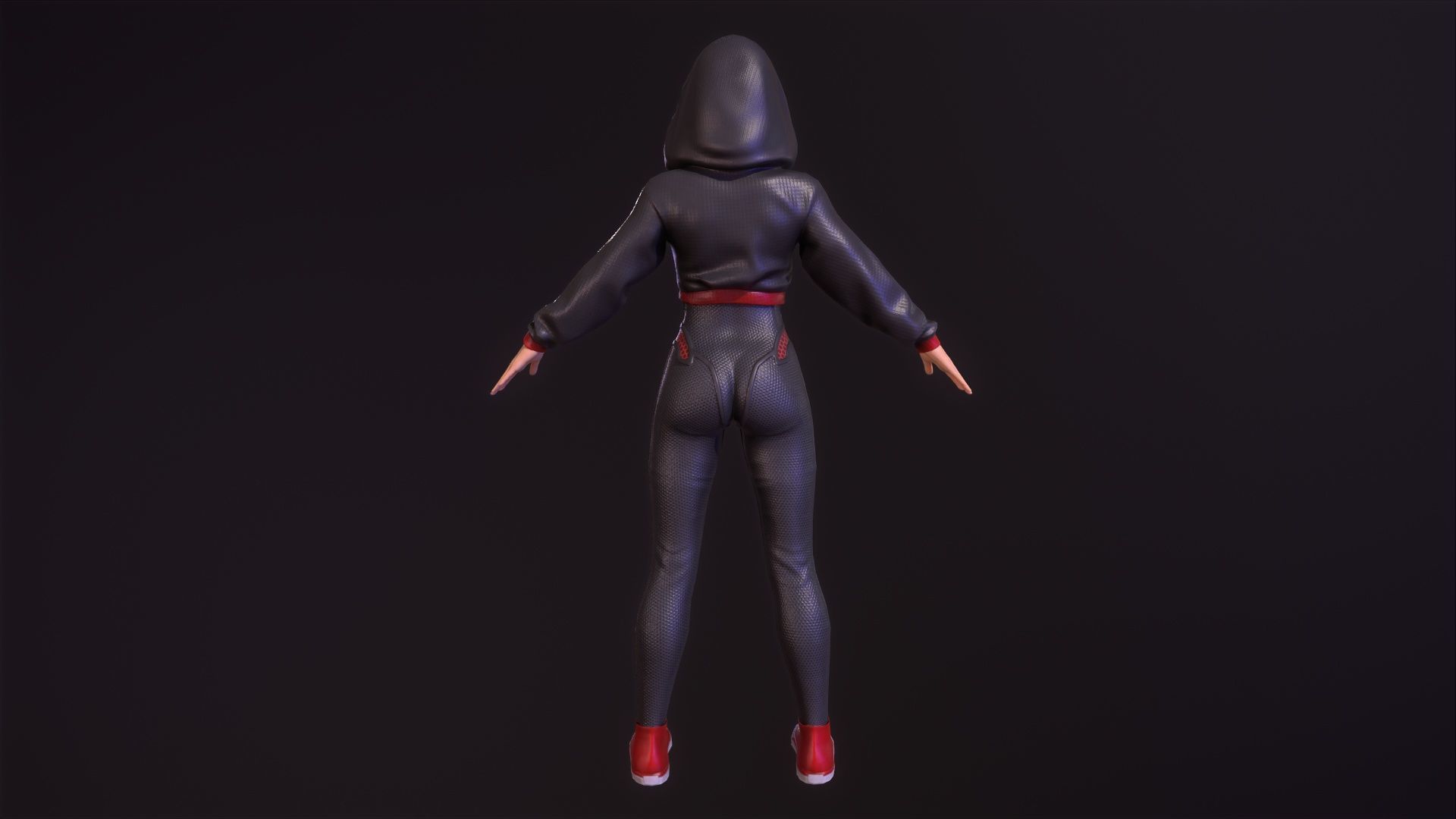 Sci Fi Girl Low-poly 3D model_4