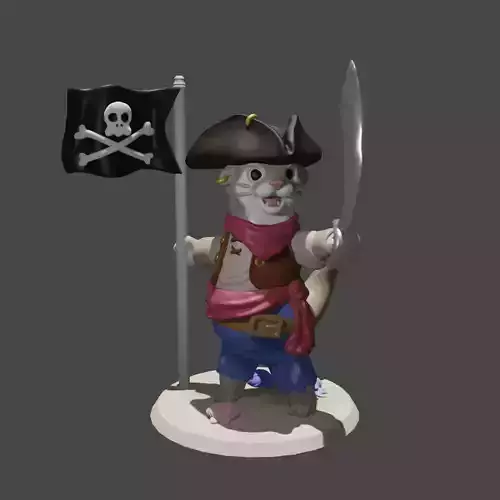 Chip The Pirate Otter Captain-Miniature-3D PRINT READY