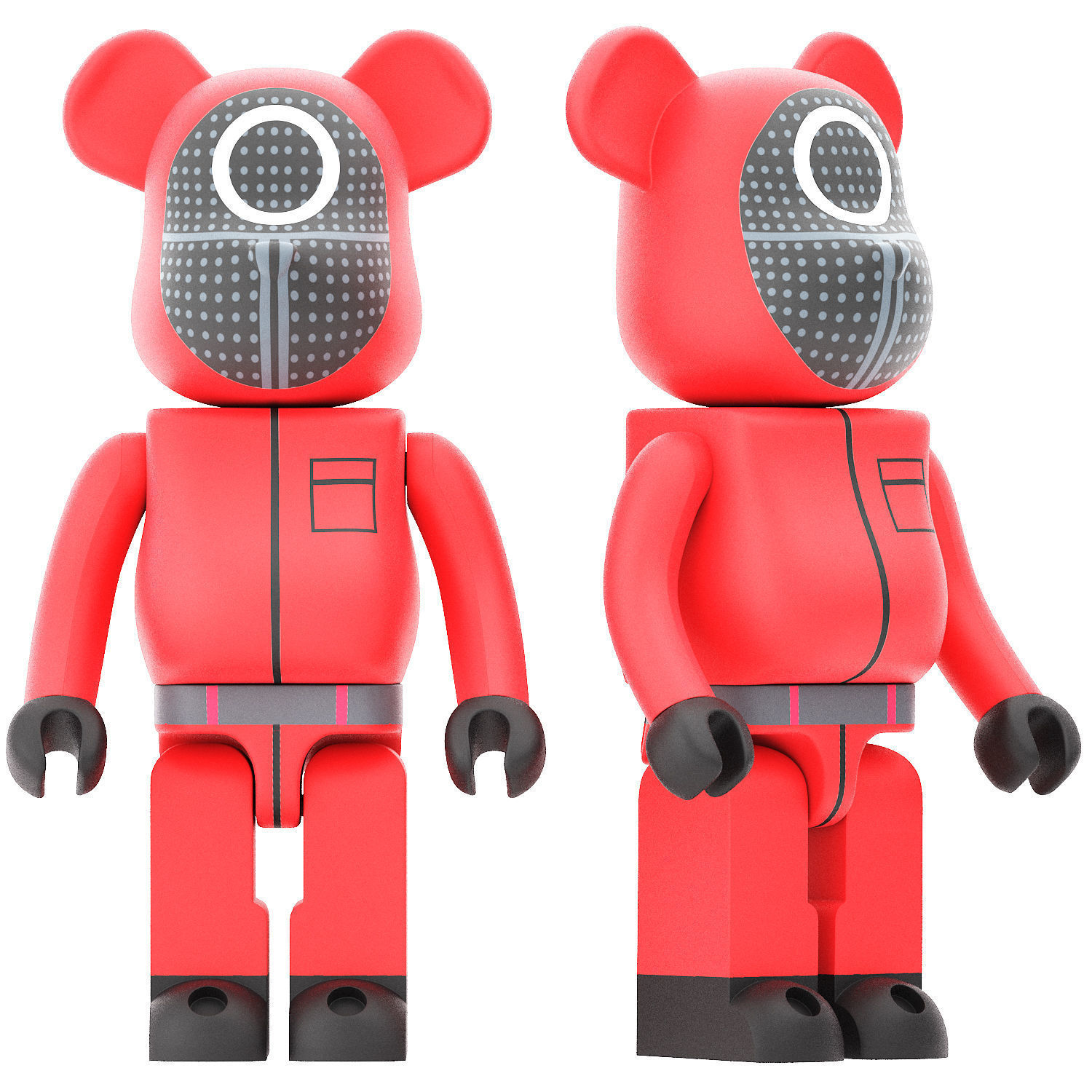Medico bearbrick squid game quard 3D model_2
