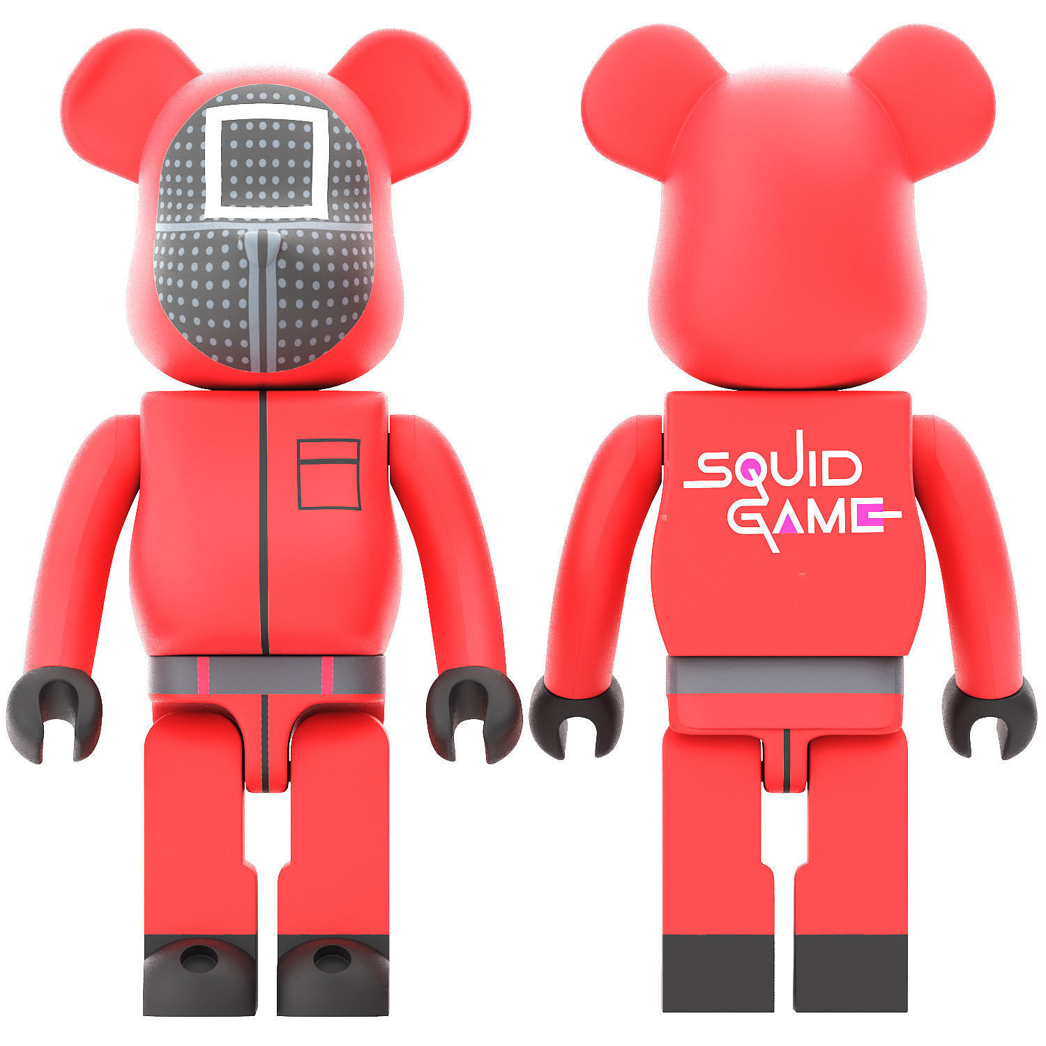 Medico bearbrick squid game quard 3D model_4