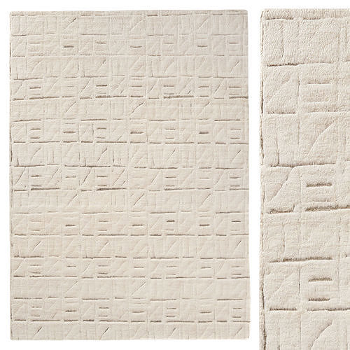 Kinari Wool Rug Ivory Natural 3D model