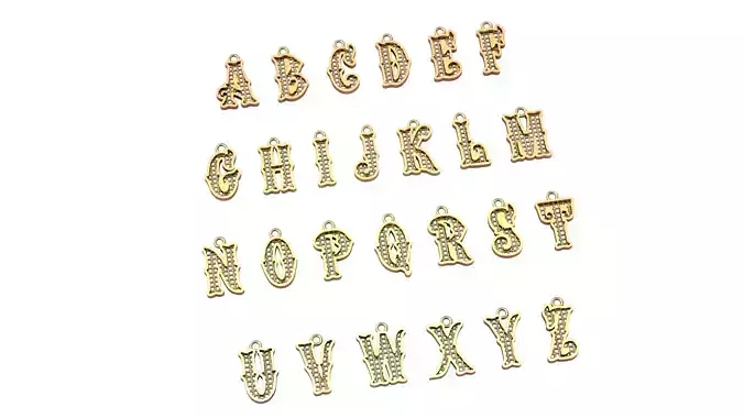 abc golden letters necklaces 