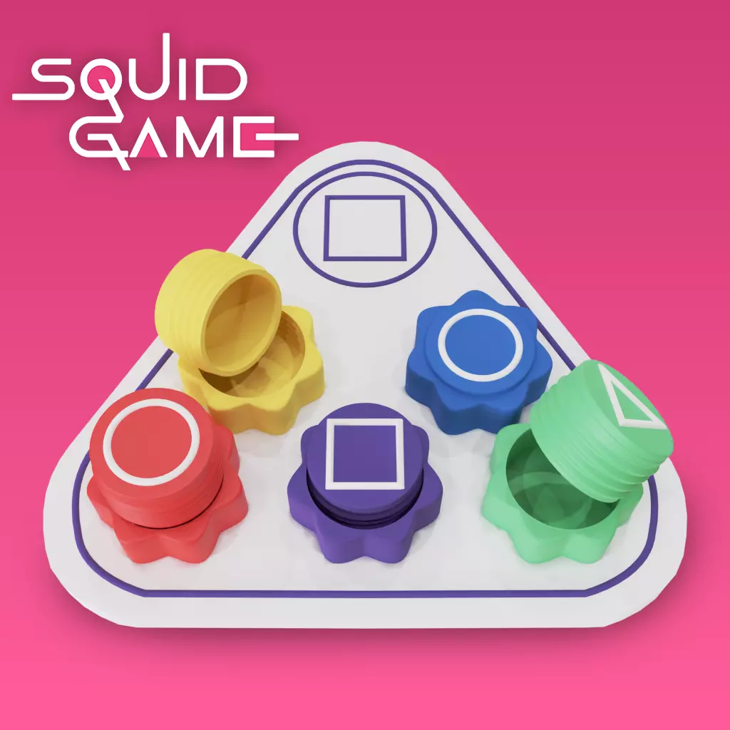 GONGGI - SQUID GAME SET SIMPLE AND HOLLOW DESIGNS 3D print model_0