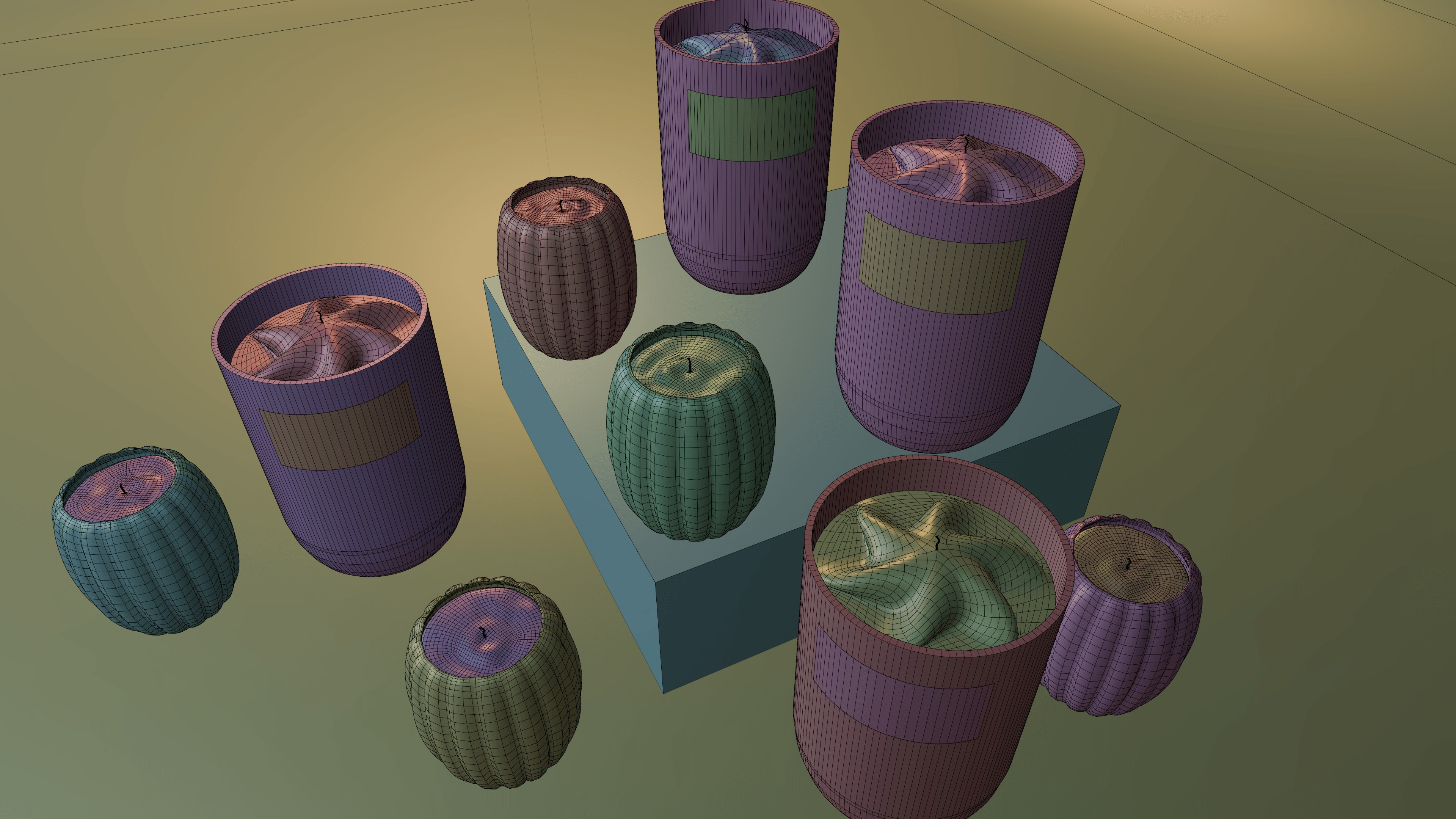 Scented Candles Full Set Low-poly 3D model_12