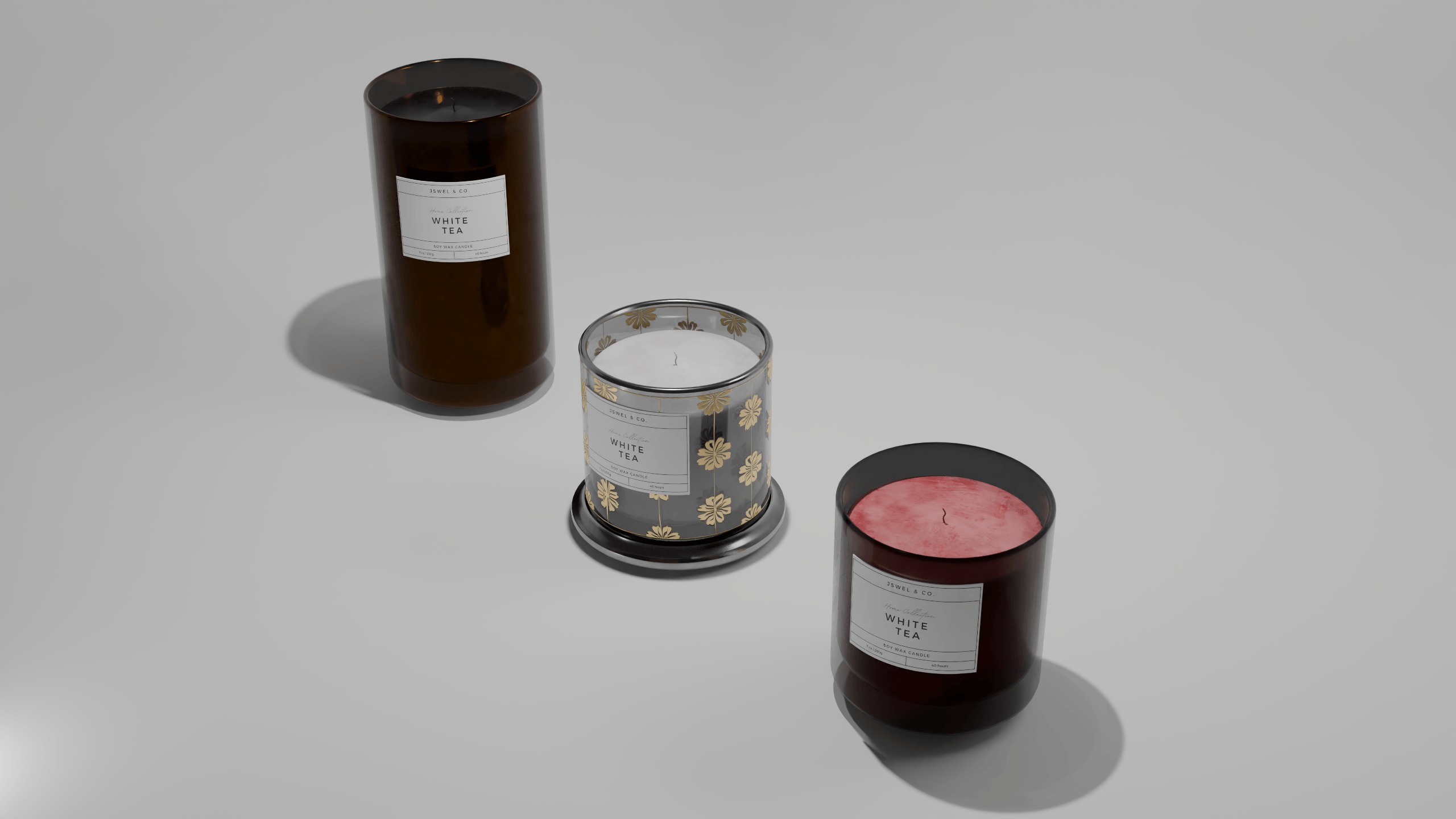 Scented Candles Full Set Low-poly 3D model_14