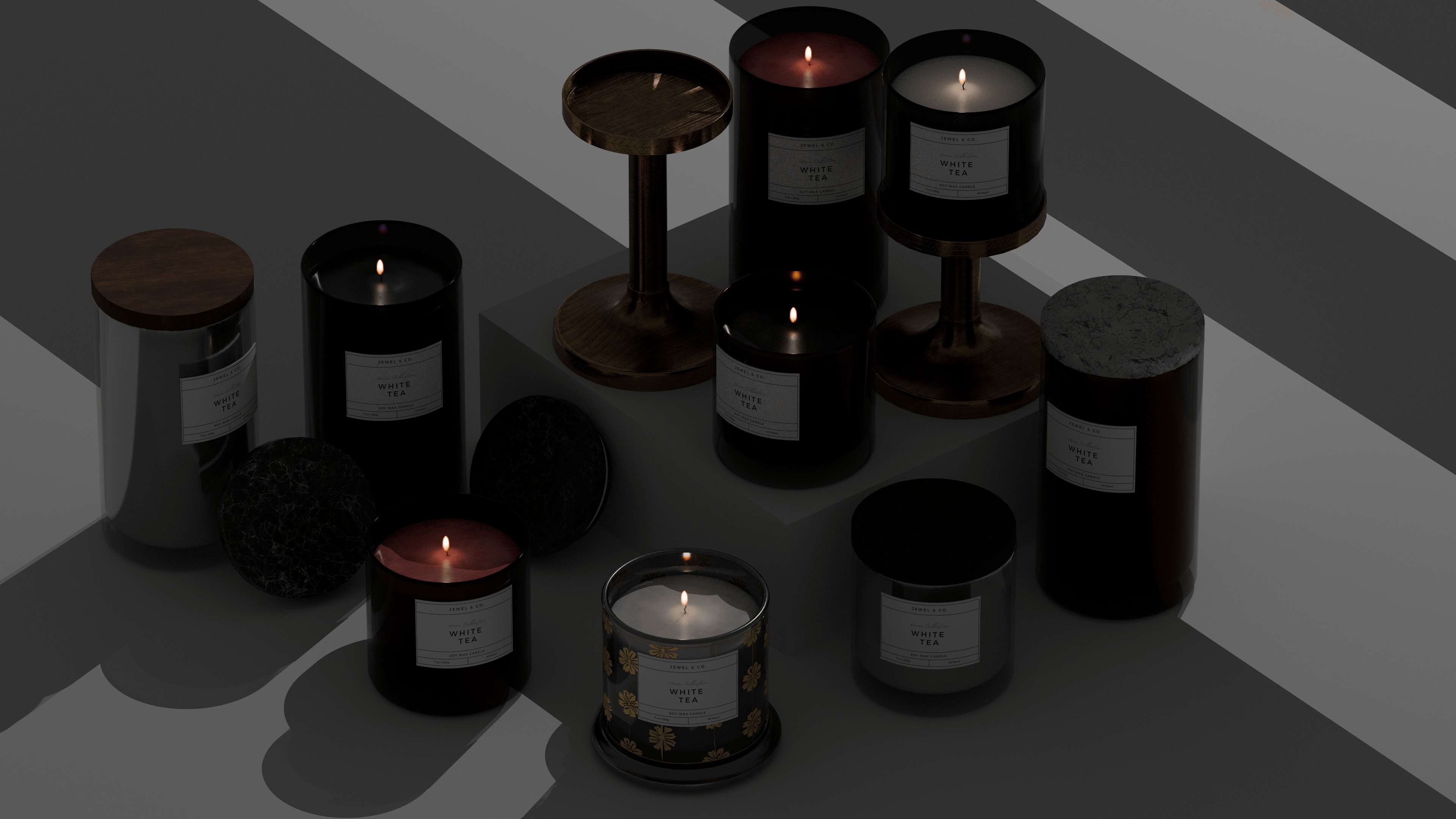 Scented Candles Full Set Low-poly 3D model_8