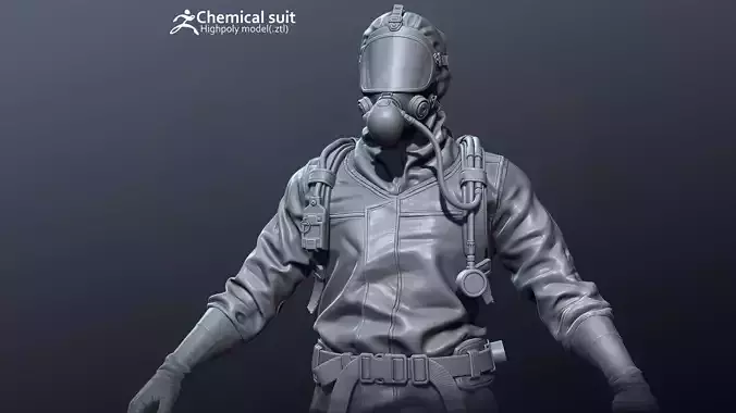 Chamical hazmat suit - Hipoly 3D model