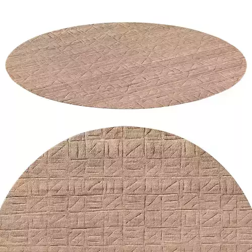Kinari Wool Rug Ivory Burnt Caramel Round