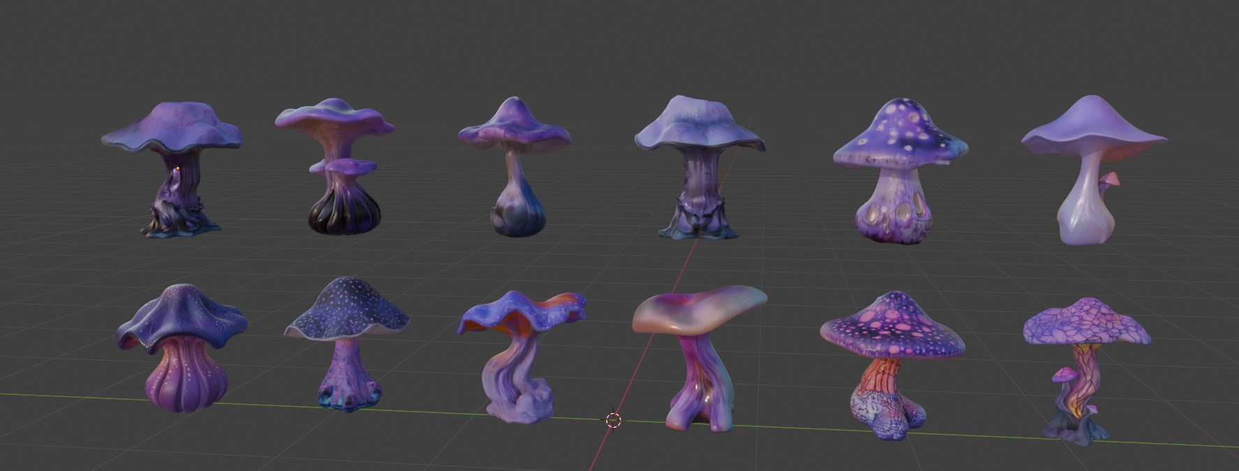 Purple Mushroom Megapack 3D print model_6