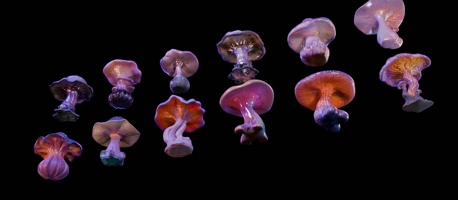 Purple Mushroom Megapack 3D print model_5