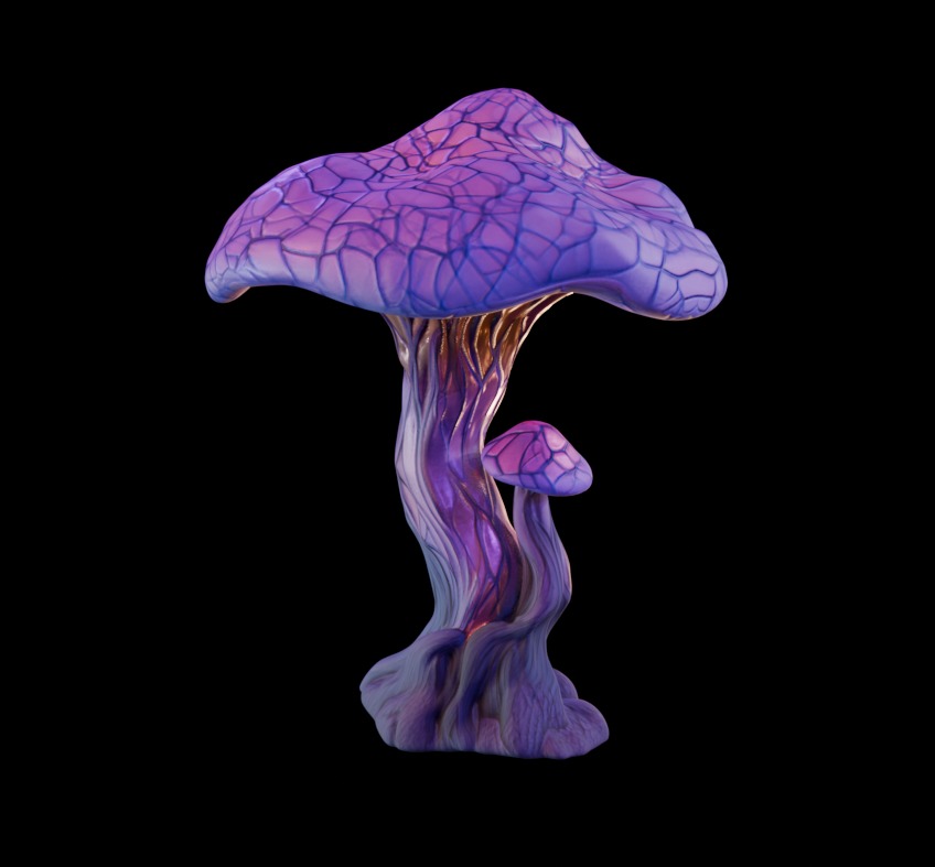 Purple Mushroom Megapack 3D print model_25