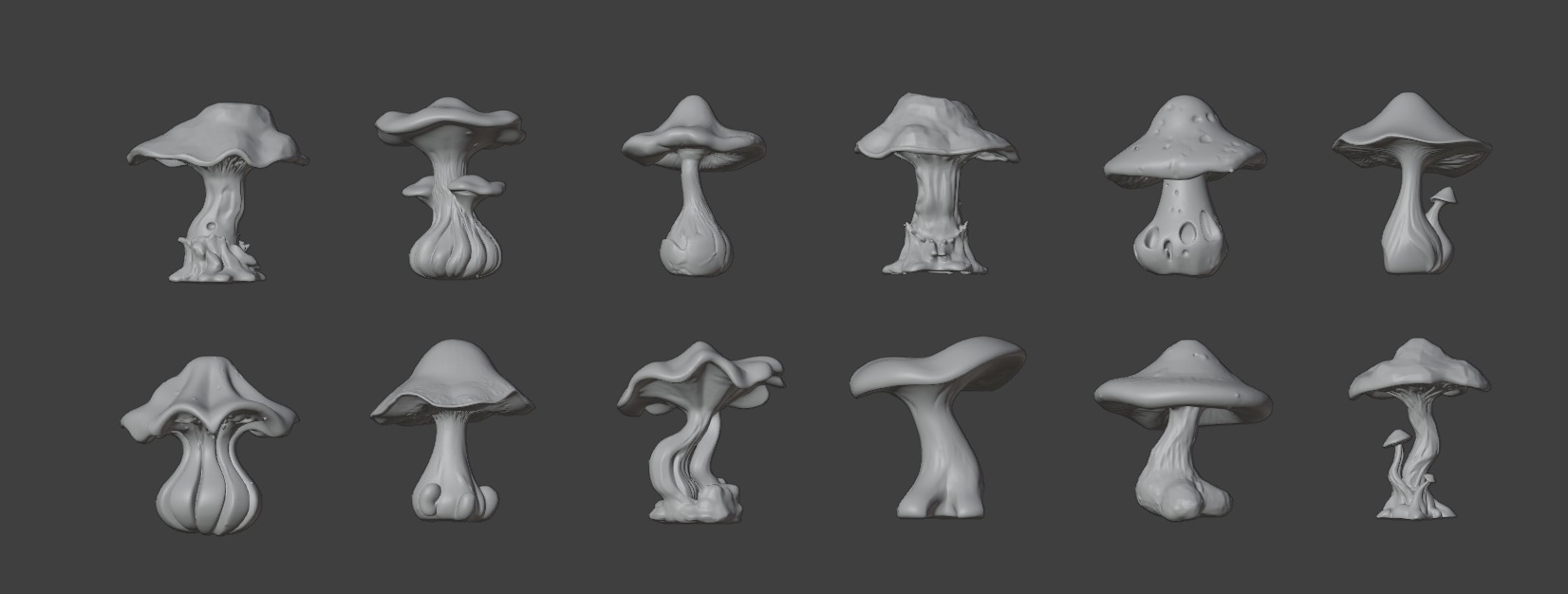 Purple Mushroom Megapack 3D print model_9