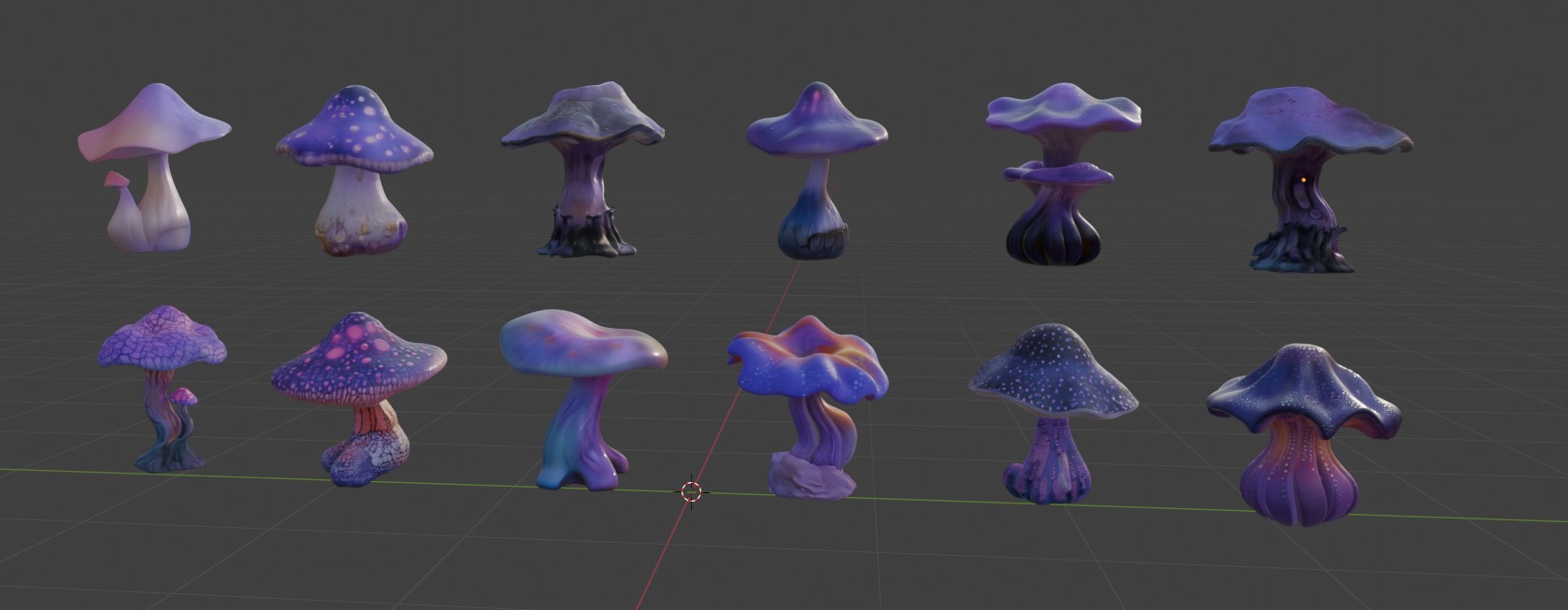 Purple Mushroom Megapack 3D print model_7
