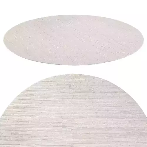 DARA Wool Rug Ivory Burnt Caramel Round 3D model