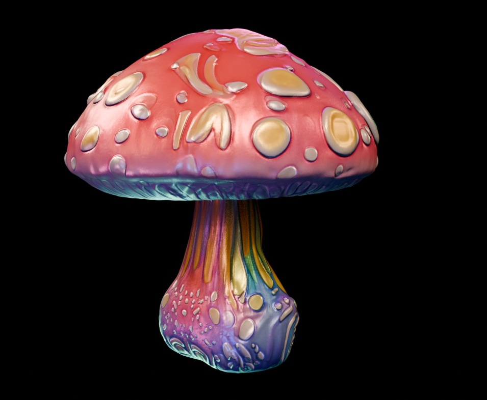 Trippy Mushroom Pack Low-poly 3D model_12