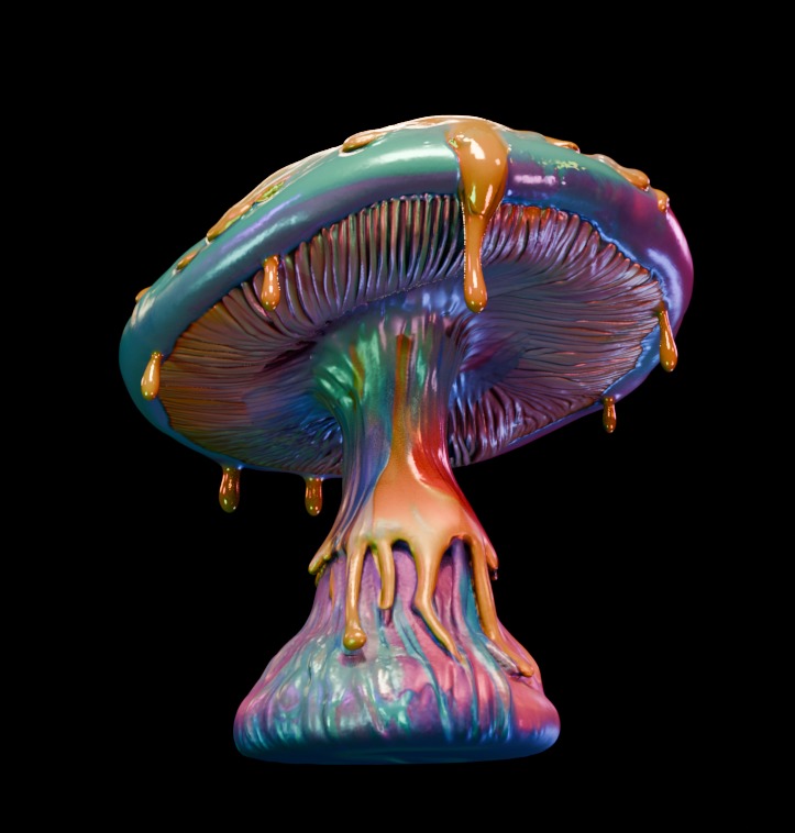 Trippy Mushroom Pack Low-poly 3D model_1