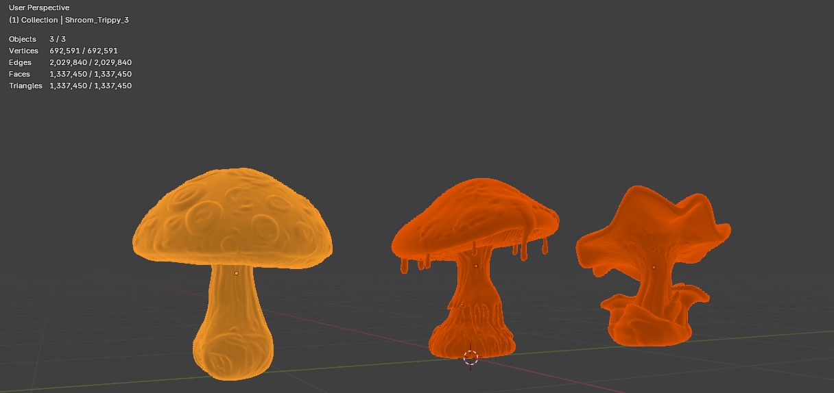 Trippy Mushroom Pack Low-poly 3D model_11