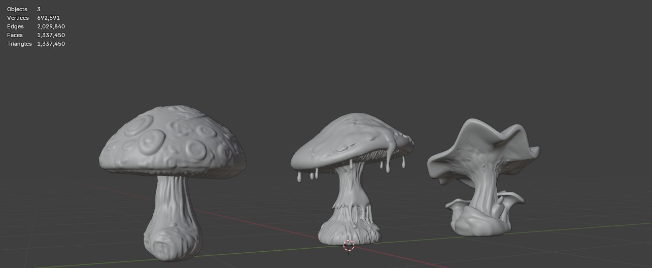 Trippy Mushroom Pack Low-poly 3D model_10
