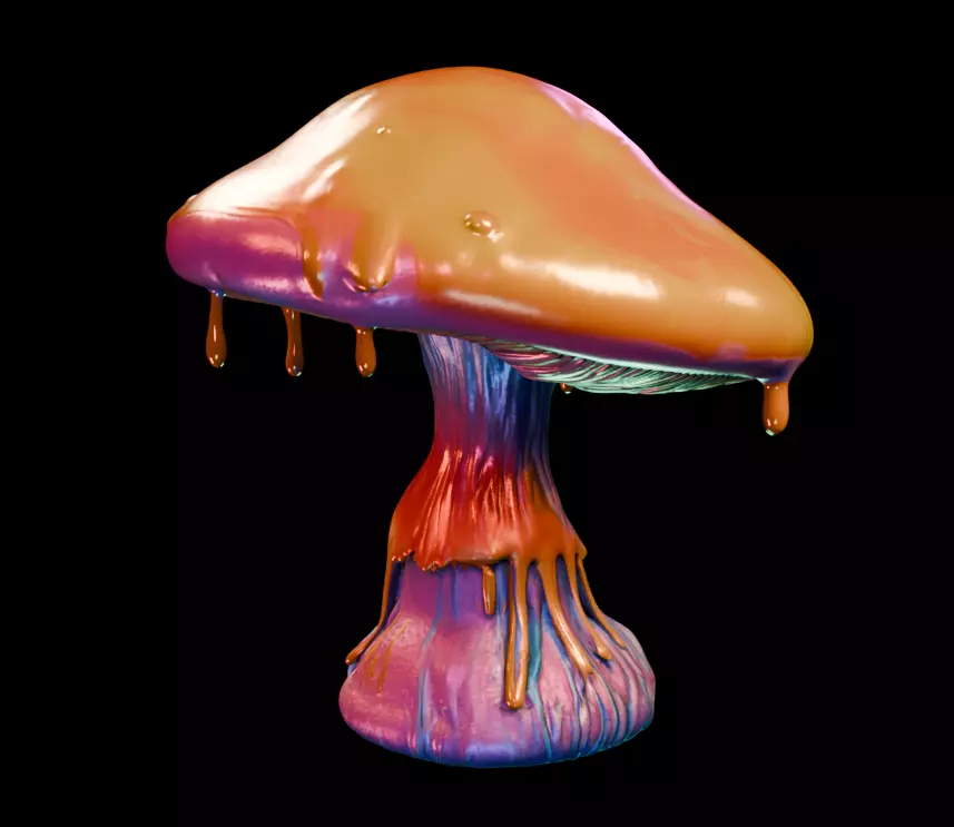 Trippy Mushroom Pack Low-poly 3D model_0