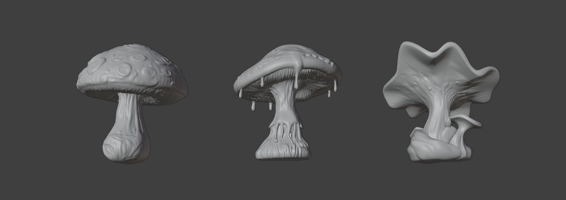Trippy Mushroom Pack Low-poly 3D model_8
